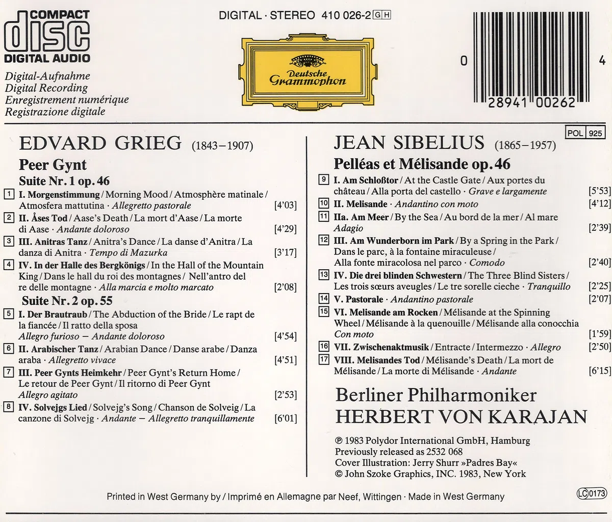Peer Gynt Suiten 1 & 2 / Pelleas et Melisande