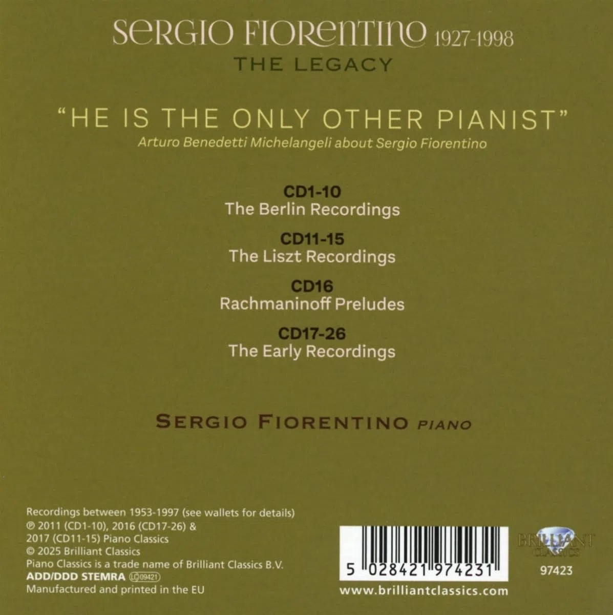 Sergio Fiorentino: The Legacy (26 CDs)