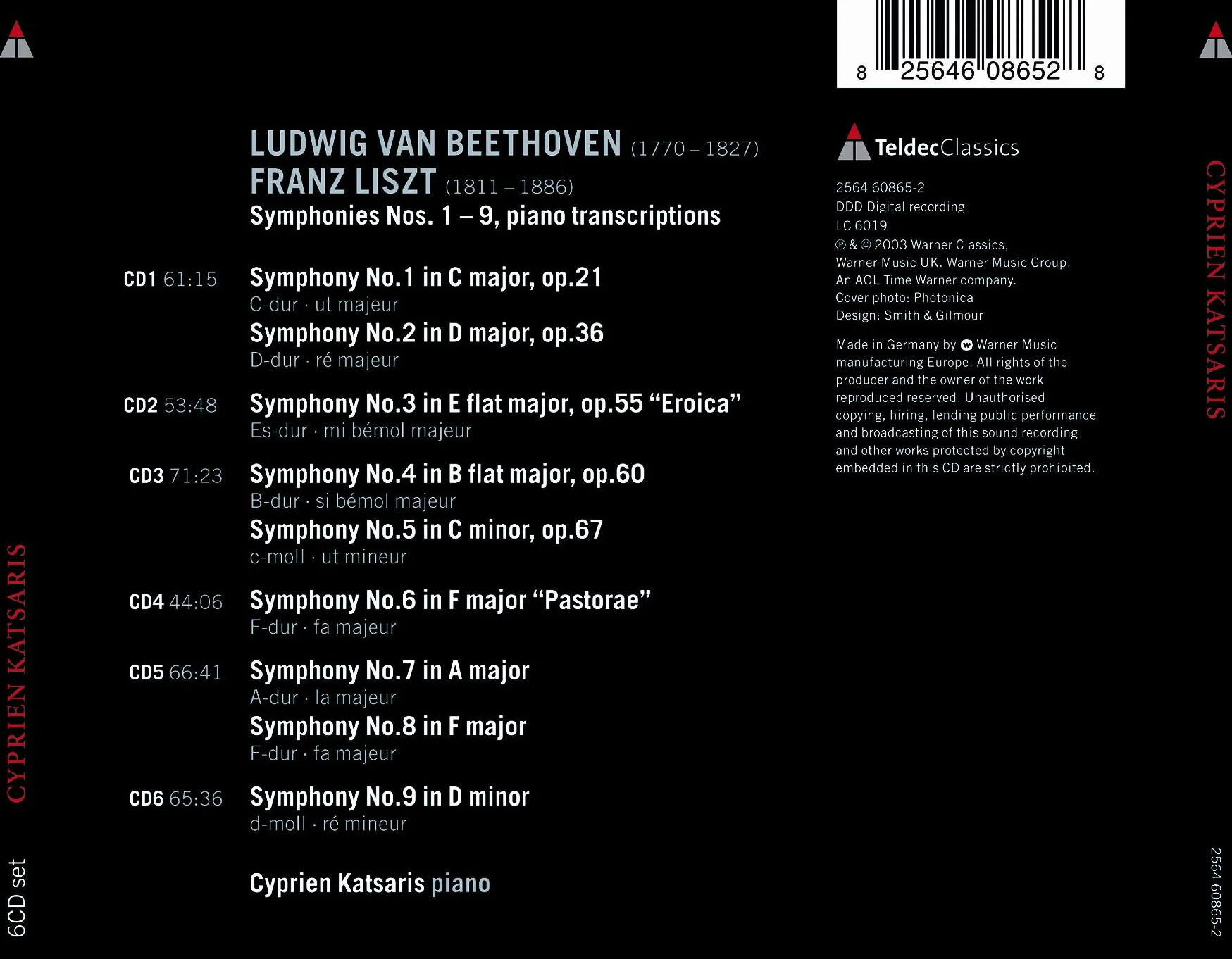 Sämtliche Sinfonien 1-9 (Ga) (Klaviertranskr.)