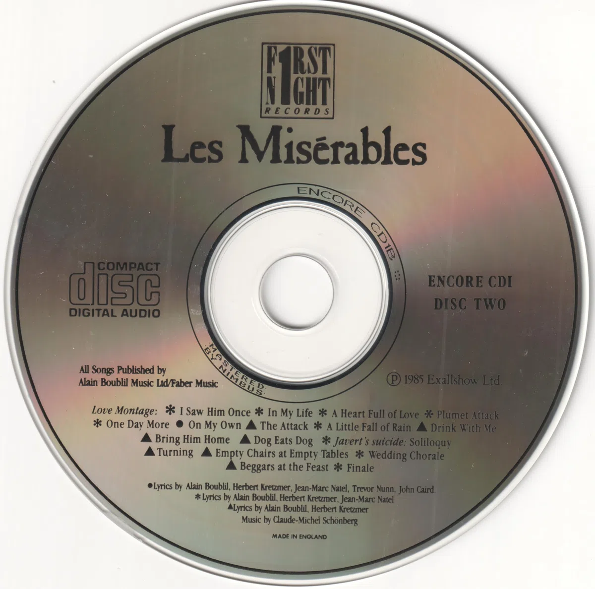 Les Misérables (Original London Cast, Gesamtaufnahme)